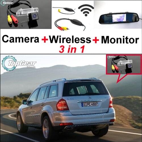 3in1 Special WiFi Camera + Wireless Receiver + Mirror Monitor Easy DIY Parking System For Mercedes Benz GL350 GL450 GL500 GL550
