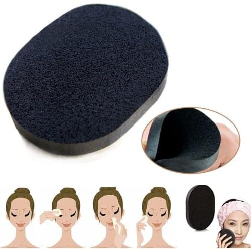 Bamboo Charcoal Facial Face Deep Cleansing Washing Sponge Makeup Foundation