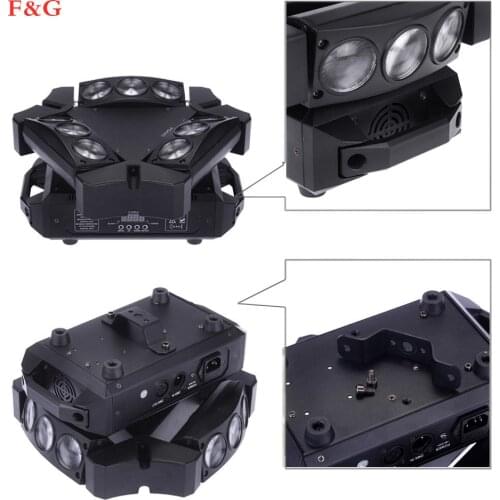 Nieuwe Collectie MINI LED 9x10W LED Spider Licht RGBW 16/48CH DMX Podium Verlichting Dj LED spider Moving Head Beam Licht