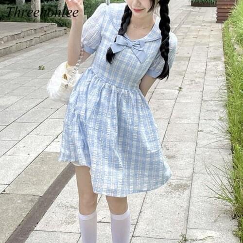 Летние платья в клетку Threehonlee China At AliExpress