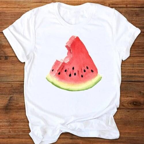 Women Graphic Watermelon Fruit Sweet Cute 90s Ladies Printing Print Clothes Lady Tees Tops Female T Shirt Womens T-Shirt