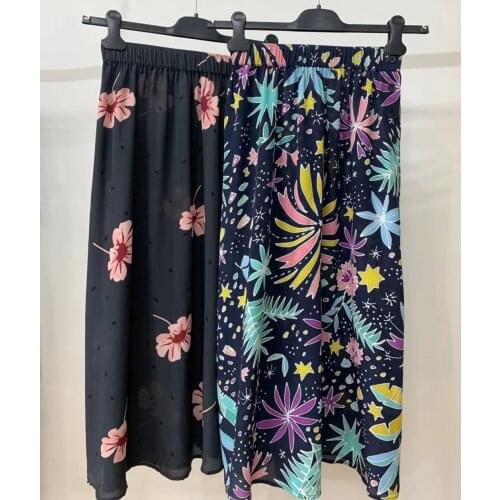 Women Skirt 2021 New French Spring and Summer High Waist Slim Fresh 100% Silk Print Skirt