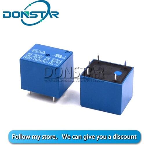10PCS SRD-09VDC-SL-C 9V DC Power Relay 5pin FOR PCB srd 09vdc sl c