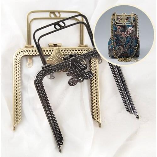 13 cm silver brass gunmetal three colors nice fashion metal purse frame with metal bag handle wallet frame purse hanger handles