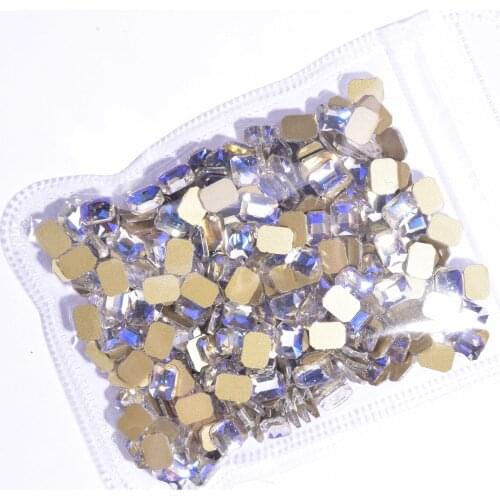 20pcs/50pcs/Lot Nail 3D Glass Crystal Rhinestones Gems Shining Flat Designs AB Colorful Shaped Nail Art Charms Decorations JZ16