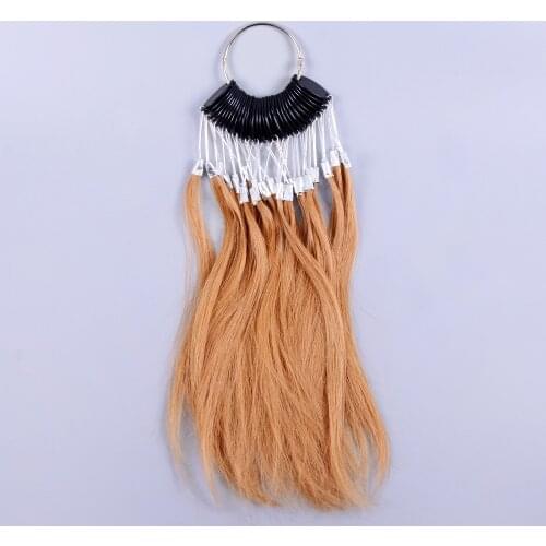 30pcs/set 100% human virgin hair Light Brown color ring for human hair extensions and salon hair Dyeing sample