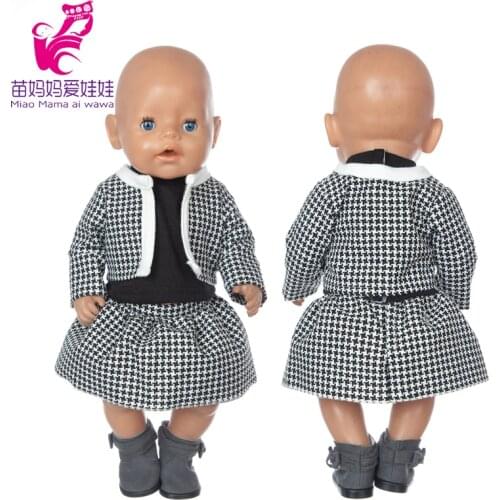 43cm Baby Doll Jacket Lattice Skirt For 18 Inch Girl Doll Coat Outfits Baby Girl Toys Wears