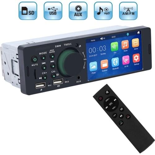 1 Din 4.1" Touch Screen MP5 Player USB Fast Charging Head Unit 7805C Car Radio Bluetooth Audio Video Stereo Player