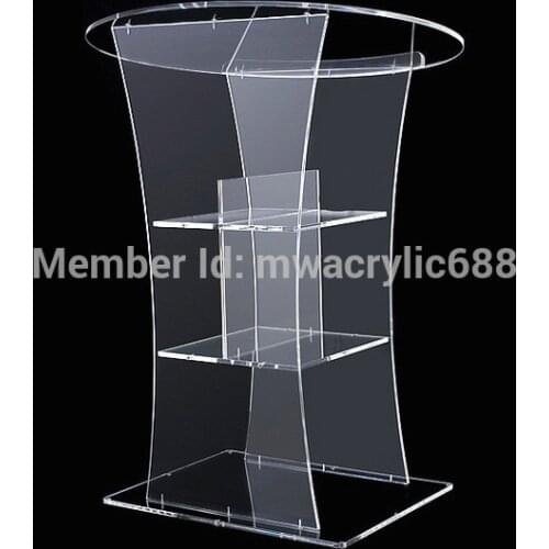 Free Shipping Transparent Modern Design Cheap Clear Acrylic Lectern podium
