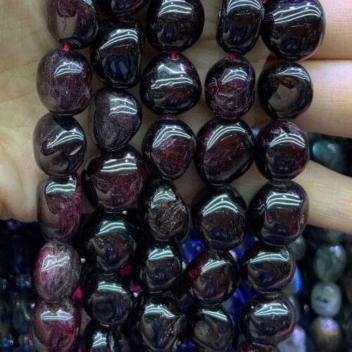 Natural Red Garnet Stone Beads 15'' Nuggets Potato DIY Loose Beads For Jewelry Making Beads Bracelets Necklace For Women Gift