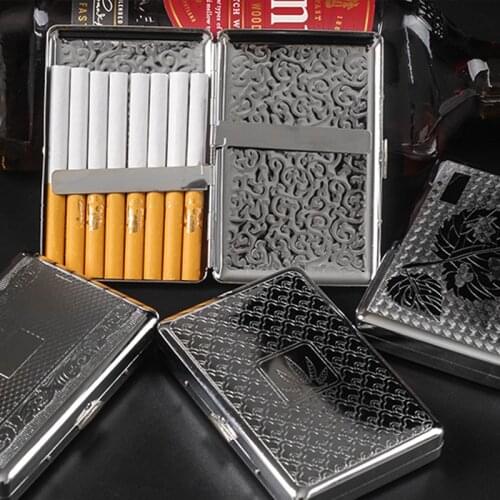 New Arrival 10cm Extended Cigarette Case 16pcs Capacity Portable Metal Male Cigarette Box Large Cigar Storage Box