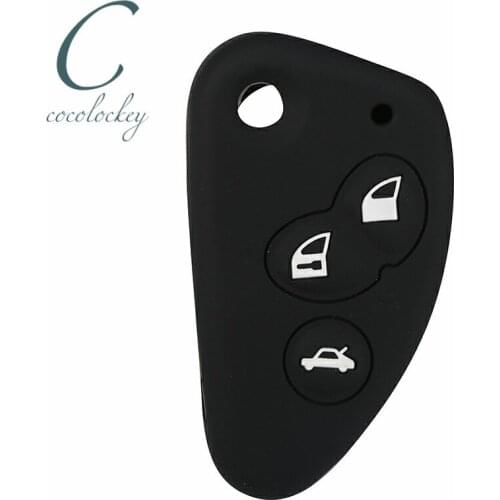 Cocolockey Silicone Car Flip Folding Key Cover Fob for Alfa Romeo 147 166 156 JTD TS GT Shell 3 Buttons Car Key Cover