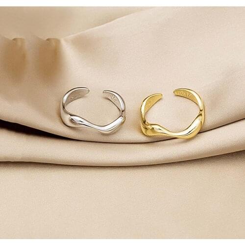 Gold Silver Color Adjustable Open Rings For Women Geometric Finger Ring Minimalist Metal Jewelry Bague Femme