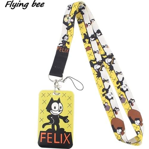 Flyingbee X1273 Felix Cat Cartoon Card Holder ID Holder Bus Card Holder Staff Card Bank Credit Card Holder With Lanyard