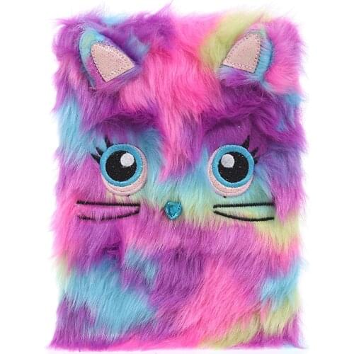 Student Cute Panda Diary Book School Preppy Style Notebook With Line Cartoon Fur Hardcover Notepad New Lovely Stationery Diary