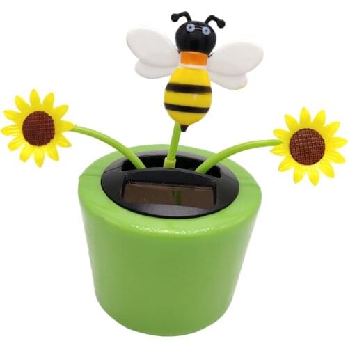 Solar Powered Flower Insect Shaking Doll Toy Home Decor Swing Insect Figure Doll Toy for Kids Science Bobble Toys Gift