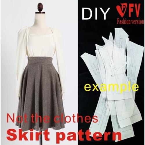 Classic autumn and winter womens mid-length skirt half-skirt finished pattern clothing cutting drawings BBQ-18