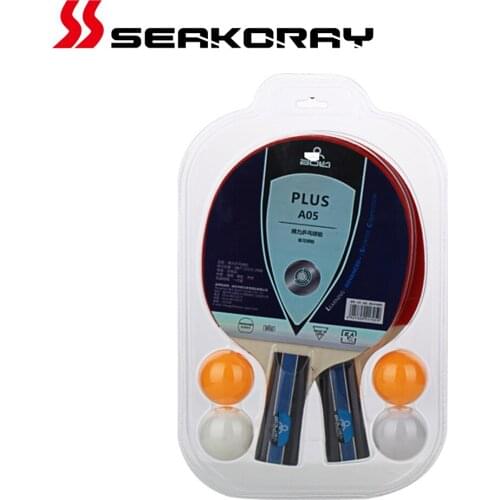 Table Tennis Racket Set Ping Pong Rackets With Case Two Rackets and Four Balls Double-sided paint Both short and Long Handles