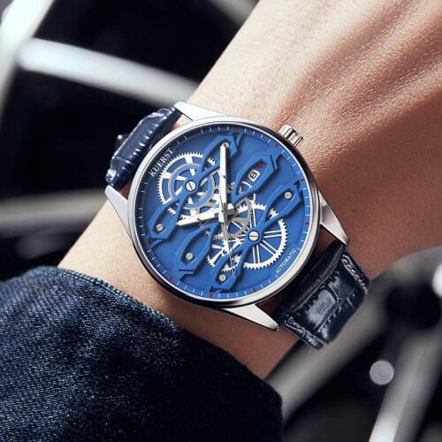 Мужские часы с кожаным ремешком KUERST China At AliExpress