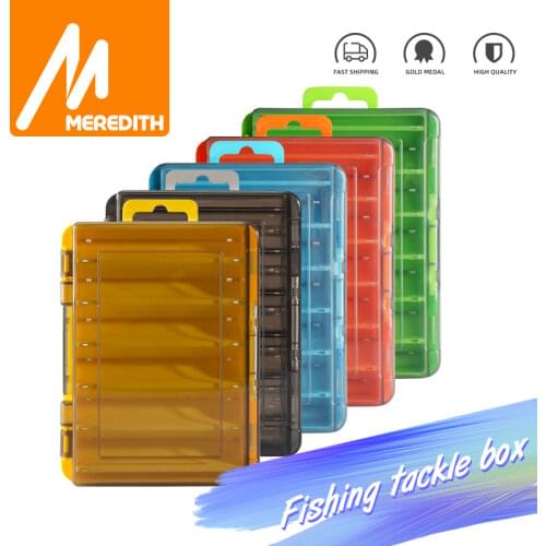 MEREDITH Fishing Box 12 Compartments Fishing Accessories Lure Hook Boxes Storage Double Sided High Strength Fishing Tackle Box