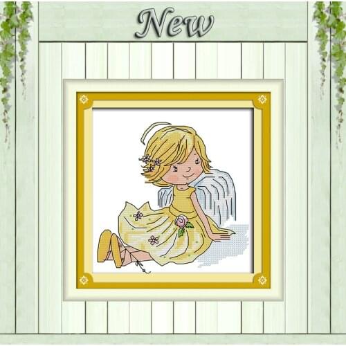 Little Angel fairy cartoon painting counted printed on canvas DMC 11CT 14CT kits chinese Cross Stitch embroidery needlework Sets