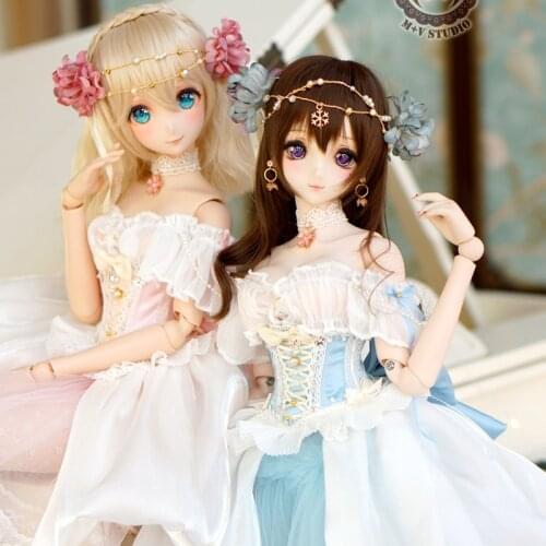 NEW BJD Doll Clothes for 1/3 SD DDAEAS Princess Dress Foreign skirt pink blue Customizable Doll Accessories