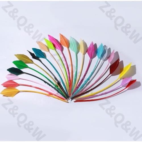 New 10PCS25-30CM (10-12 inches) pointed turkey feather dyeing DIY decoration crafts decoration performance clothing head buckle