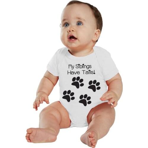 New Casual Newborn Babysuit Baby Boy Girl Short Sleeve Letter Print Cotton Romper Baby Clothes White Tees