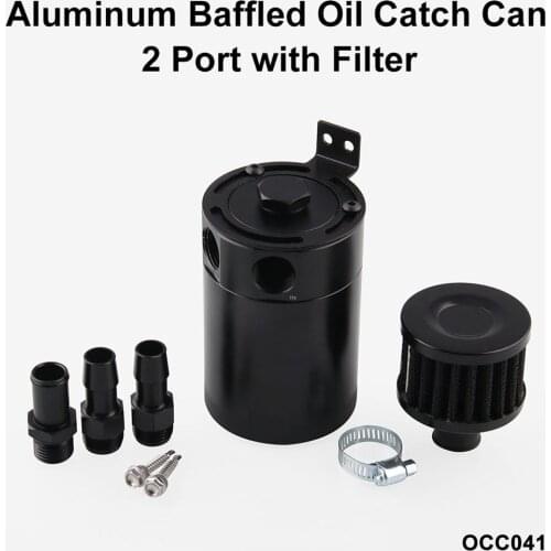 OCC041 Aluminum Car Truck Engine Oil Catch Can Tank (2-Port)