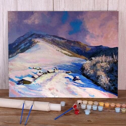 Landscape Winter On The Valley Paint By Numbers Set Acrylic Paints 40*50 Picture By Numbers Photo Home Decoration For Art