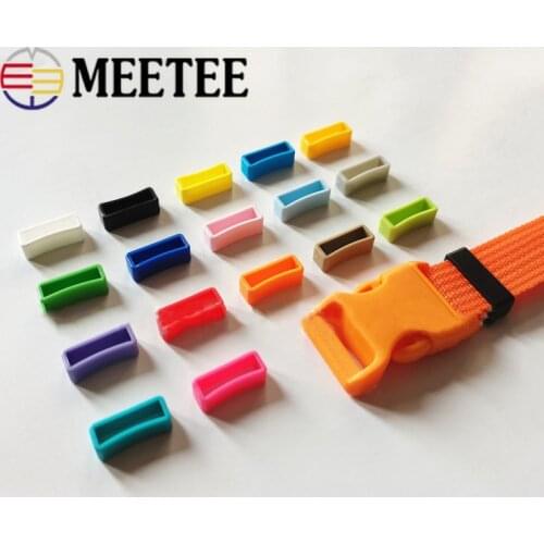 50pcs 10/17/20/25mm Plastic Belt Buckles Square Rings Loop Keeper Backpack Strap Harness DIY Bags Clothing Webbing Accessories