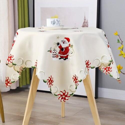 85cm Hot Europe Christmas Hotel satin wedding Lace Embroidered table cover cloth towel kitchen tablecloth party birthday decor