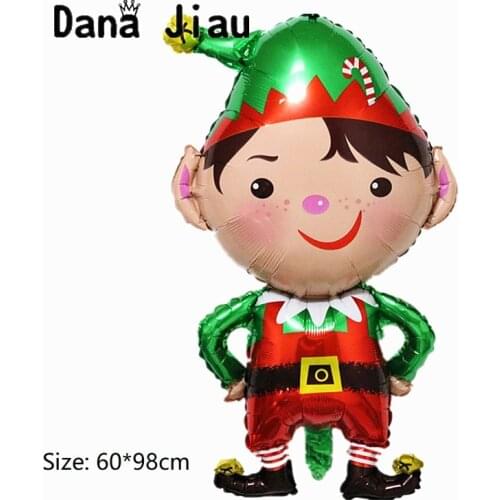 Merry christmas decoration boy foil balloon happy year Santa Claus snowman hand stick ball kids gift party DIY ballon