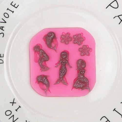 Mermaid Fondant Silicone Mold Baking Cake Decoration Mobile Phone Epoxy Mold XGY-189