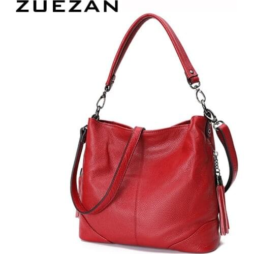 Tassels Soft Leather Tote,Women Genuine Leather Shoulder Bag, Female Casual 100% Natural Cowhide Cross-body Bags A414