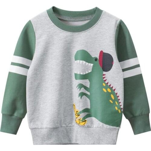 2021 Spring Childrens Sweater Clothing boy Hoodie Clothes Gray cartoon Baby Boys Girls Sweatshirt Long Sleeved Tops