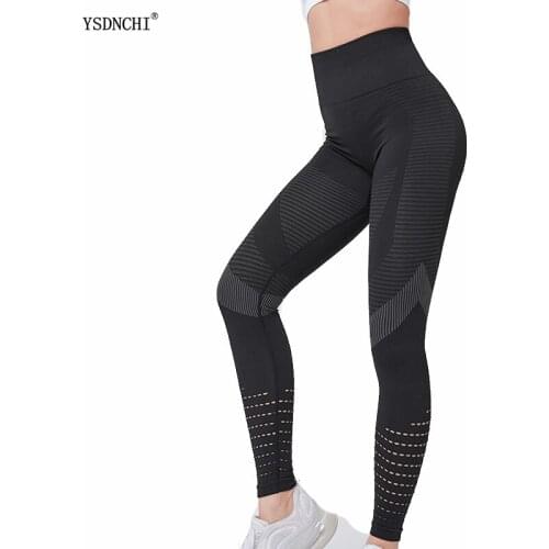 YSDNCHI High Quanlity Leggings Fashion Women Workout Fitness Push Up Elastic Solid Trousers Leggin Hot Sale Waist Gym Pants