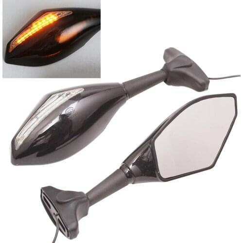 LED Turn Signal Mirrors For Kawasaki Ninja ZX14 ZZR1400 ZX6R ZX-10R 2004-2011 06