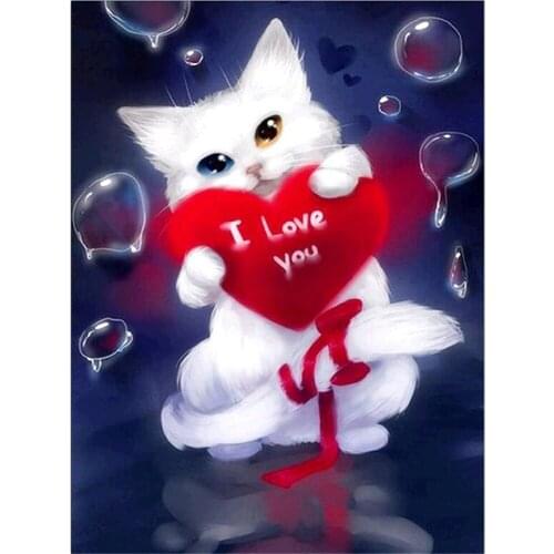 Animal Cut Cat DIY Embroidery 11CT Cross Stitch Kits Craft Needlework Set Cotton Thread Printed Canvas Home Wholesale