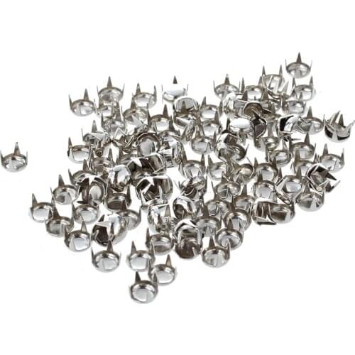 100 x 6 mm Rivets Metal DIY Round Rivets Spikes Silver