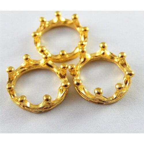 10PCS Private Designed Sweet Crown Charms Gold Jewelry Making Necklace Finding Handmade Crafts Best Selling Small Alloy Finding