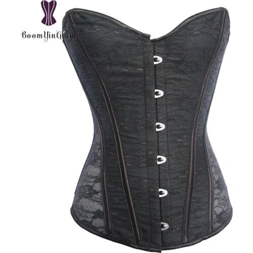 Free shipping wholesale foral lace body shapewear steel boned corset slimming waist shaper women bustiers size s-xxl 817