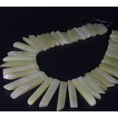15.5 "strand Raw Lemon Jades Top Drilled Slice Loose Beads,Natural Jaspers Stone Rectangle Slab Pendants Necklace Jewelry Making