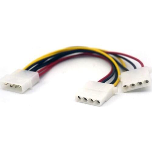 18cm 2 Way 4 pin PSU Power Splitter IDE Cable LP4 Molex 1 to 2 Extension Wire Computer Cables Connectors #1010