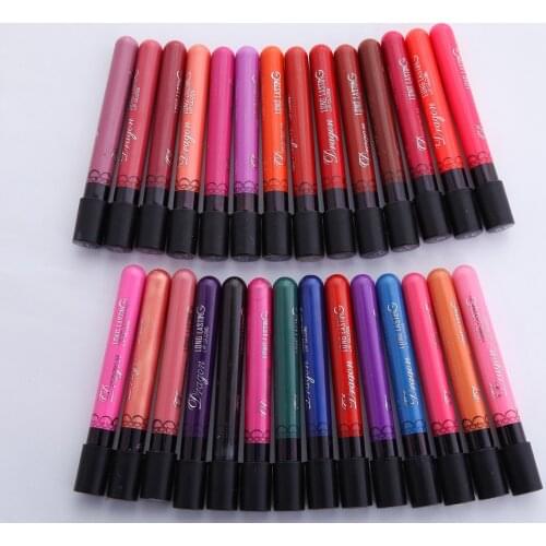 180pcs=30sets DHL free Waterproof New Dragon lipgloss long lasting liquid lipsticks 28 colors for choose Brand New Cosmetics