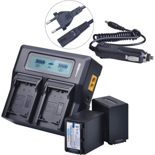 2x 4500mAh NP FV100 NPFV100 FV100 NP-FV100 Battery + LCD Rapid Charger for SONY NP-FV30 NP-FV50 NP-FV70 SX83E SX63E FDR-AX100E