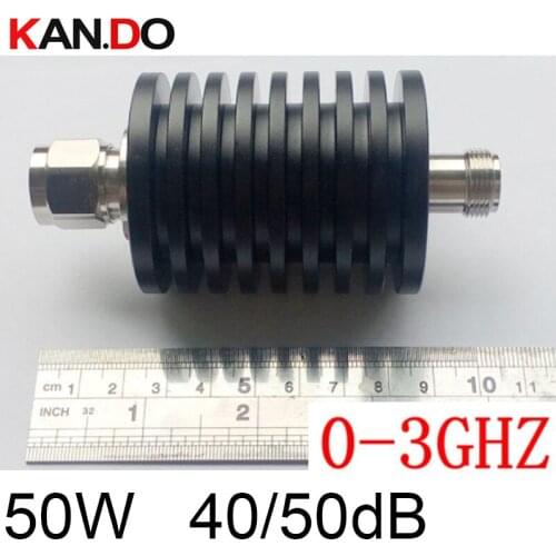 50W RF attenuator N male DC-3G 40 / 50DB attenuation feeder connector RF COAXIAL jack RADIO Attenuator N communication convertor