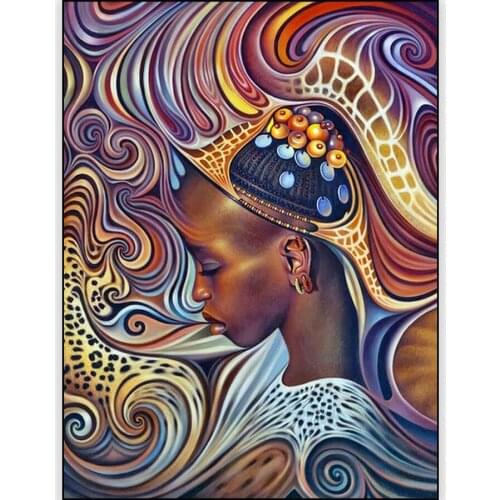 5d Diy Diamond Painting Cross Stitch African Women Full Drill Diamond Embroidery Square Crystal Mosaic Picture Needlework Decor