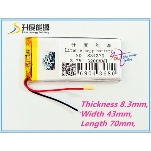 The tablet battery 834370 3.7v 3200mah battery for tablet Lipo battery customized different dimension