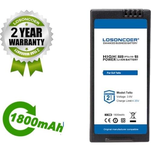 LOSONCOER Battery 1800mAh Battery for DJI Tello Drone Flight Battery Accessories